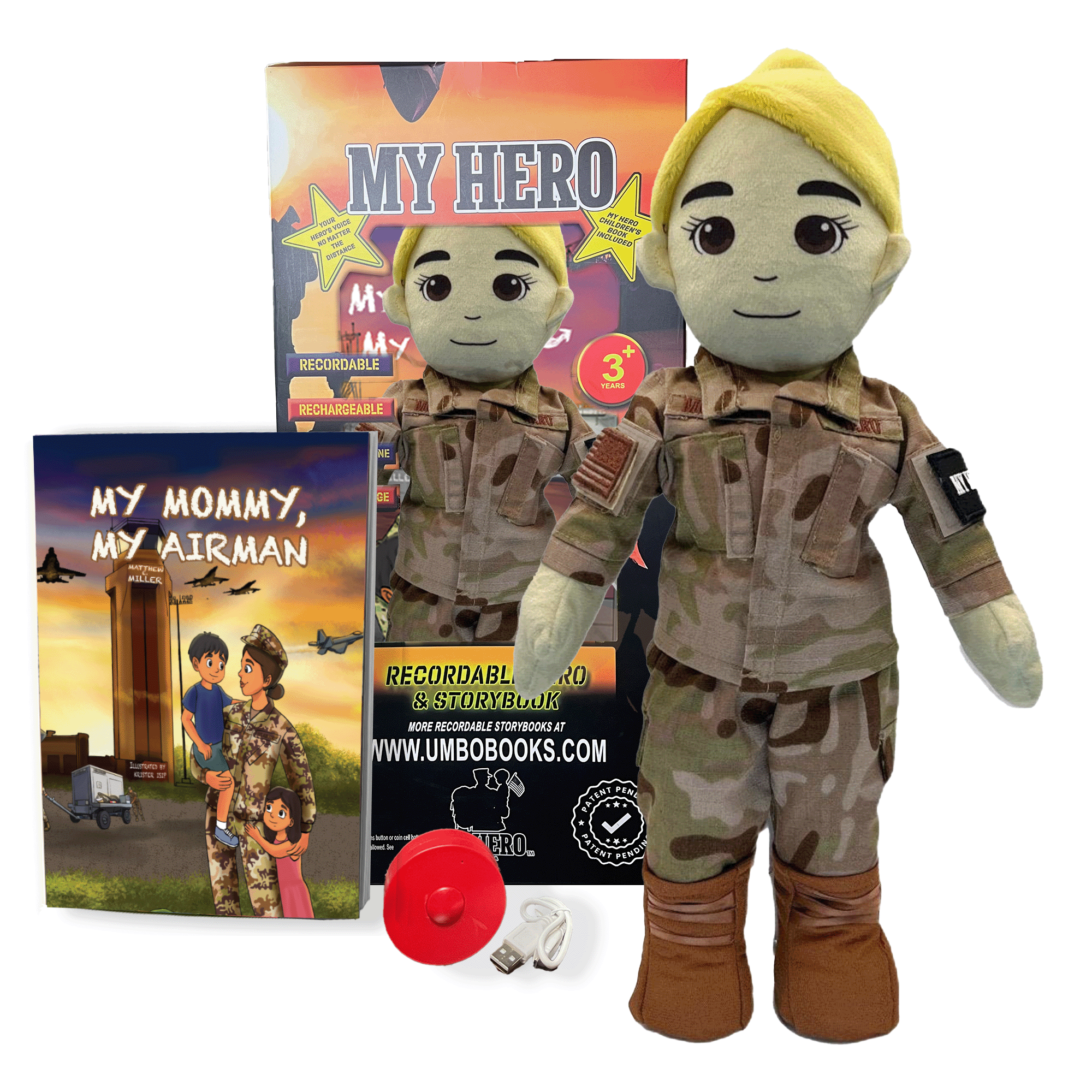 Customizable & Recordable My Hero Airman: Plush Air Force Mommy Doll - MY HERO