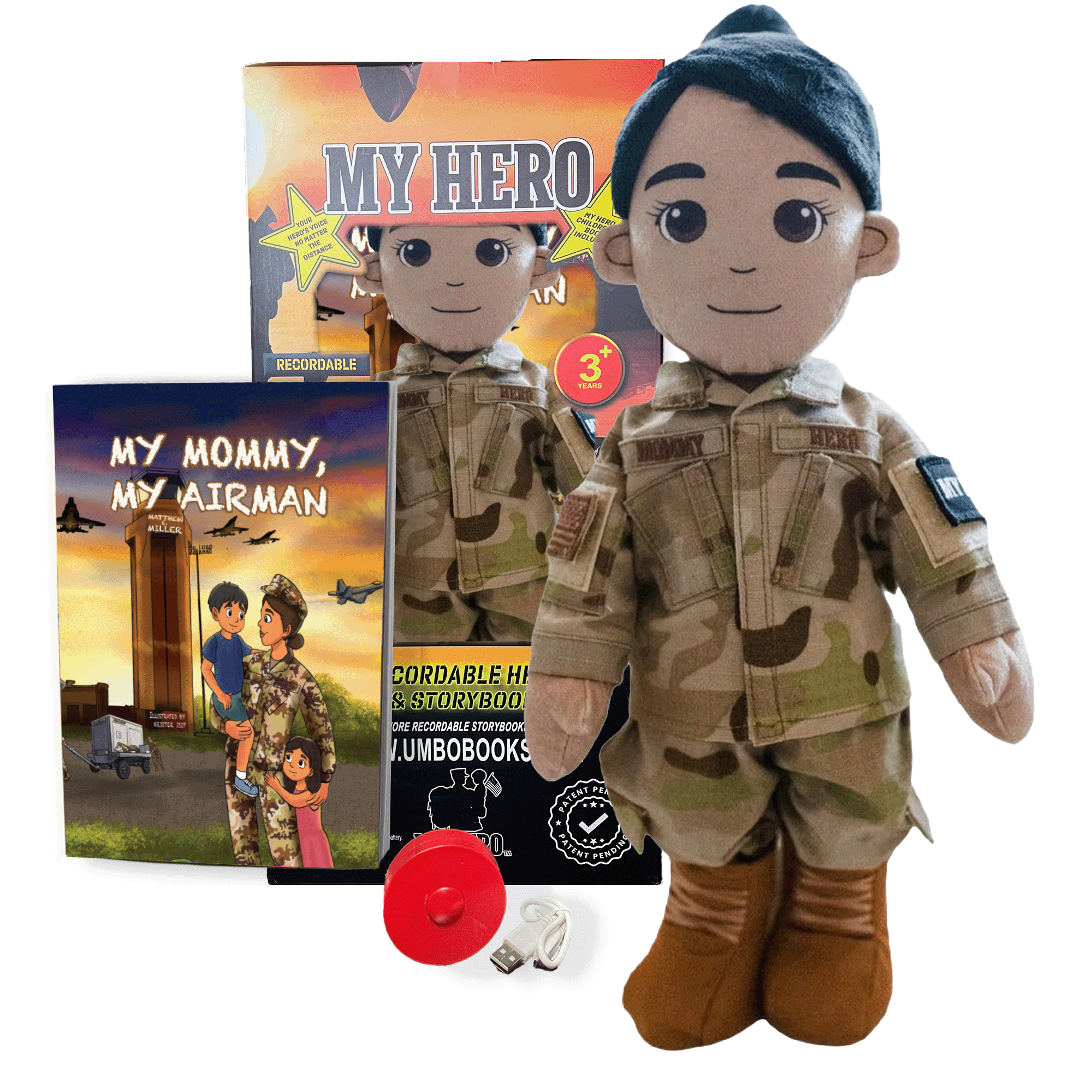 Customizable & Recordable My Hero Airman: Plush Air Force Mommy Doll - MY HERO