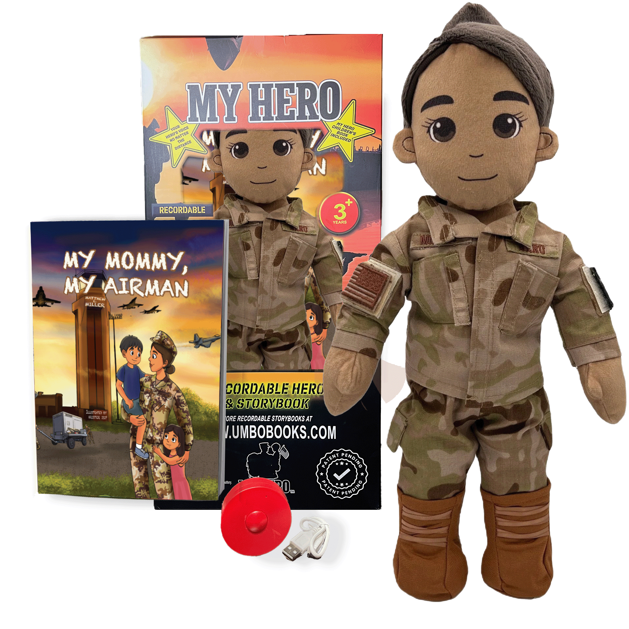 Customizable & Recordable My Hero Airman: Plush Air Force Mommy Doll - MY HERO