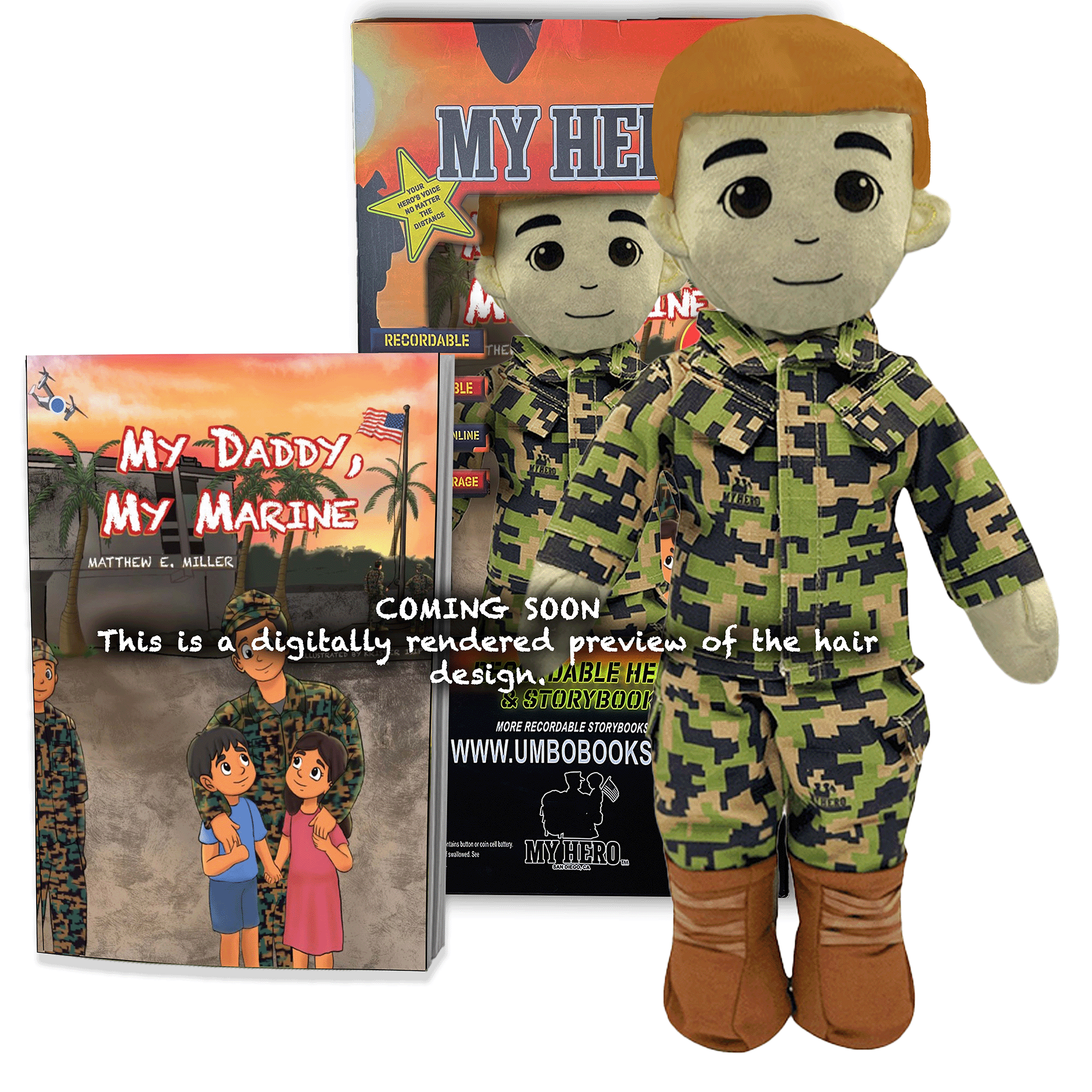 Customizable & Recordable My Hero Marine: Plush Marine Daddy Doll - MY HERO