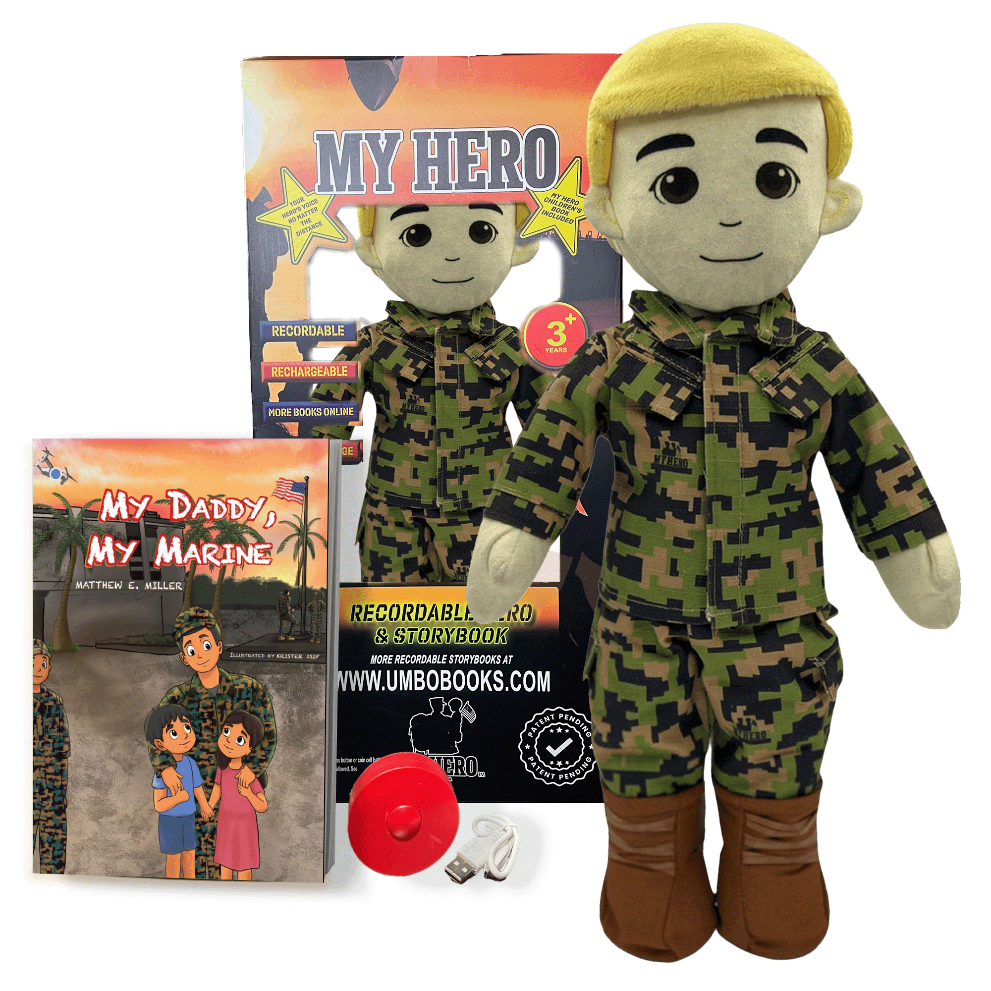 Customizable & Recordable My Hero Marine: Plush Marine Daddy Doll - MY HERO