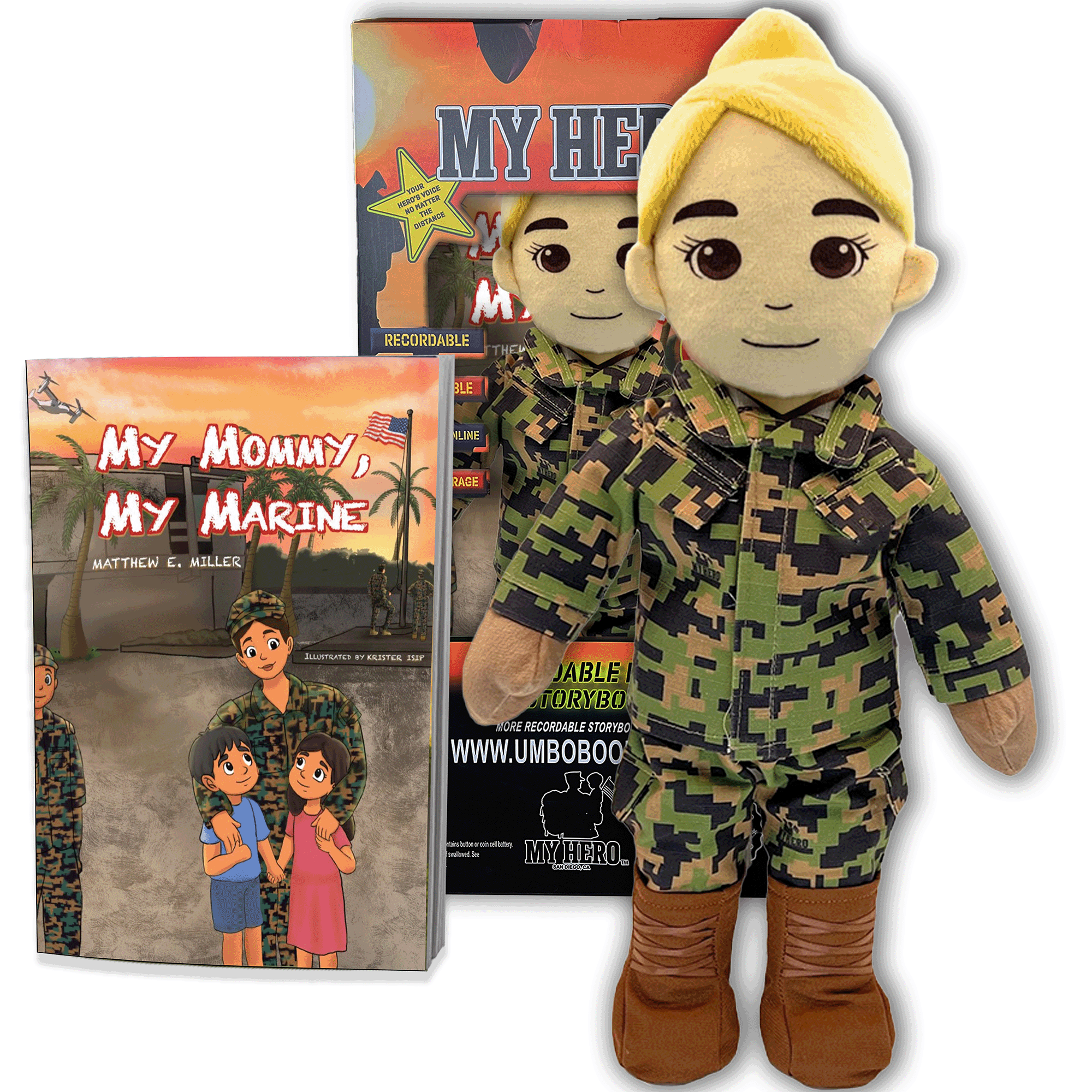 Customizable & Recordable My Hero Marine: Plush Marine Mommy Doll - MY HERO