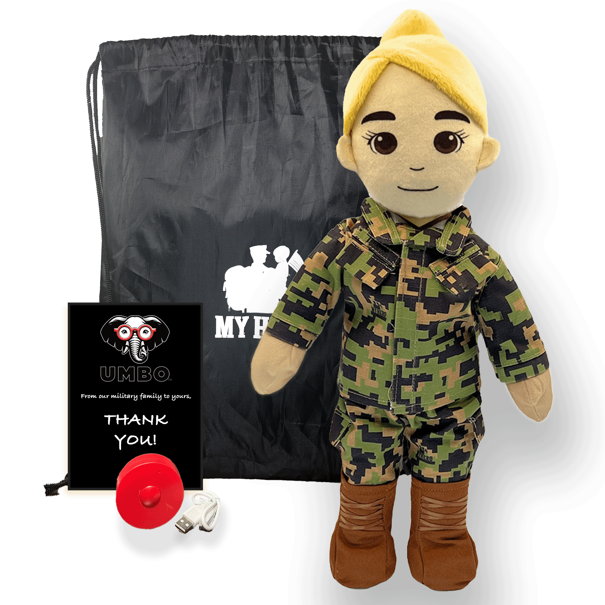 Customizable & Recordable My Hero Marine: Plush Marine Mommy Doll - MY HERO