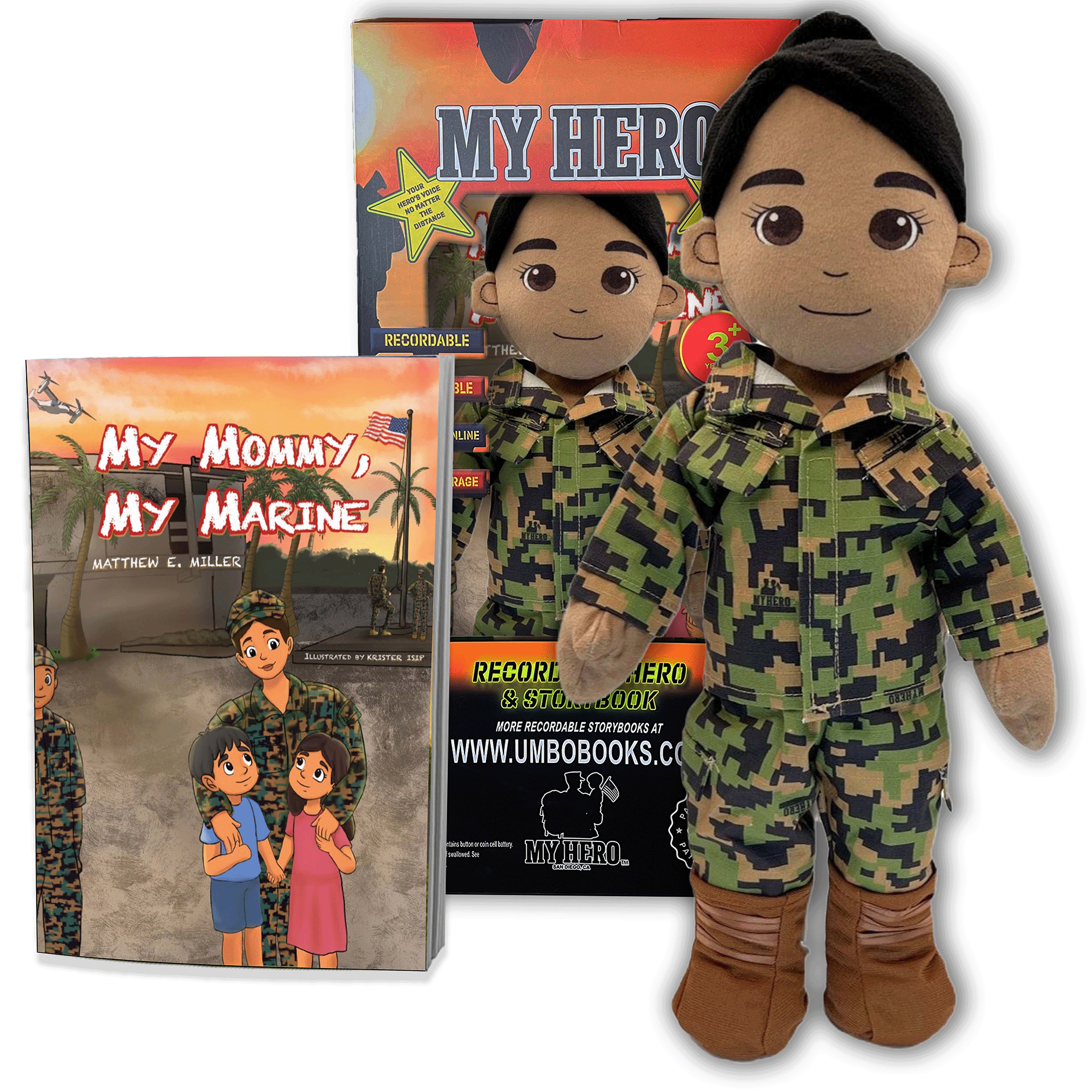 Customizable & Recordable My Hero Marine: Plush Marine Mommy Doll - MY HERO