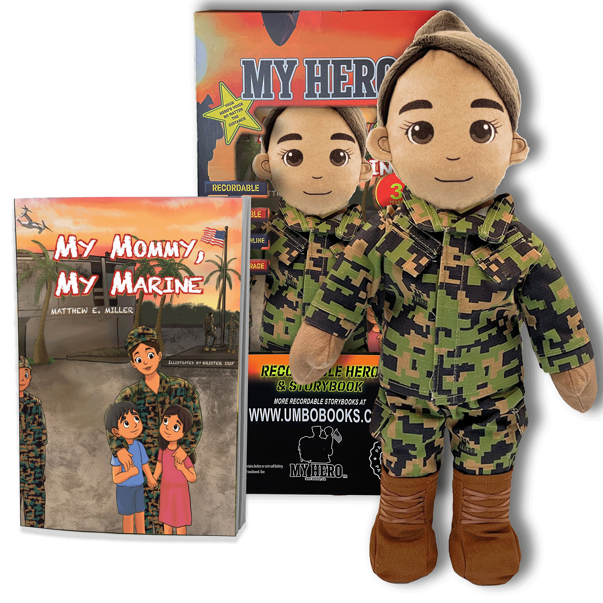 Customizable & Recordable My Hero Marine: Plush Marine Mommy Doll - MY HERO