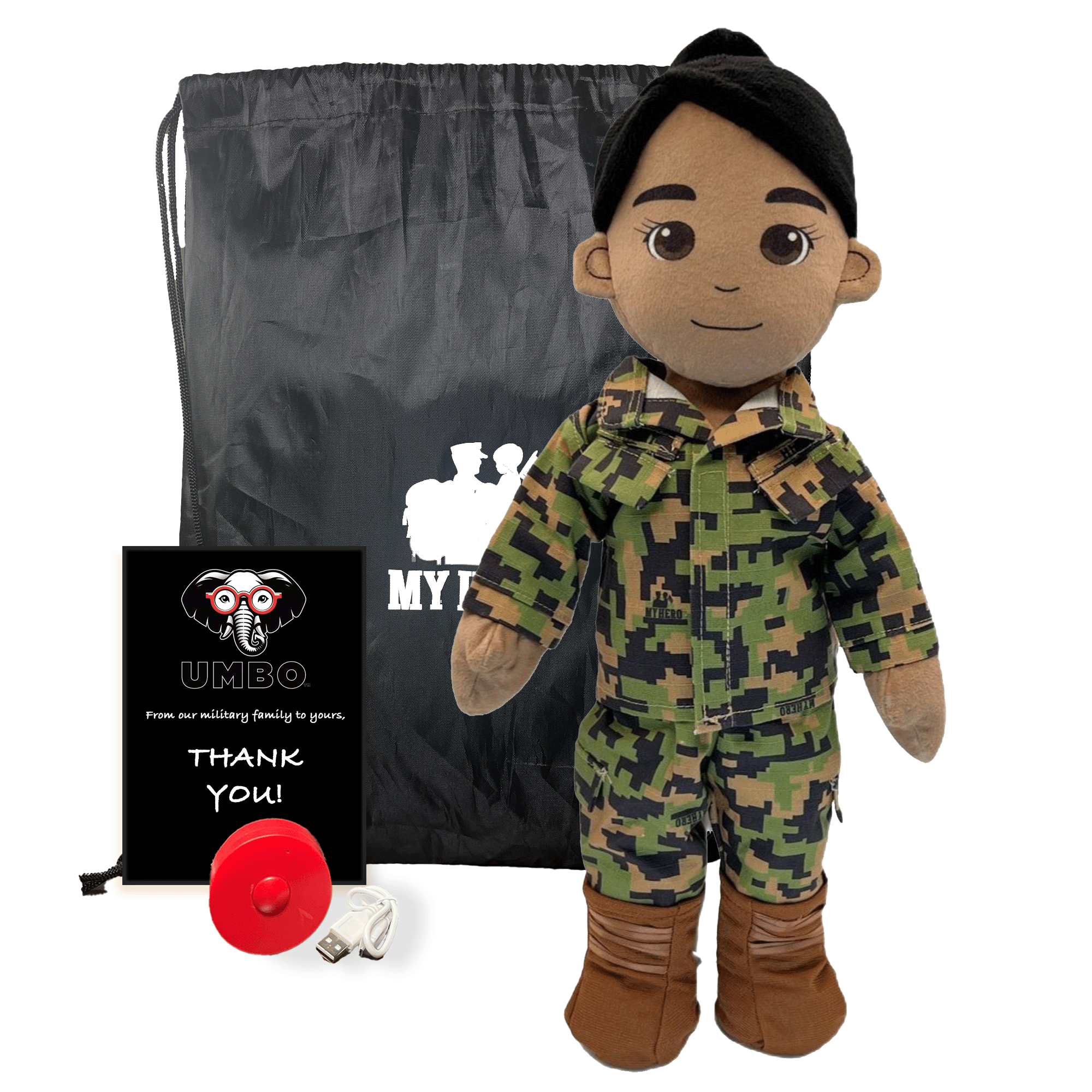 Customizable & Recordable My Hero Marine: Plush Marine Mommy Doll - MY HERO