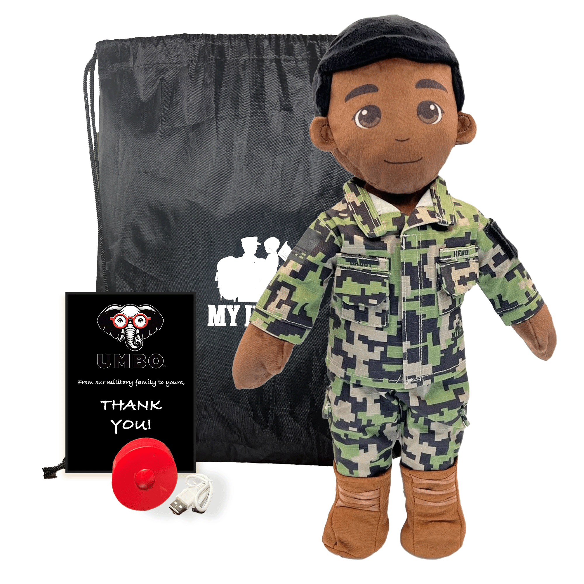 Customizable & Recordable My Hero U.S. Navy Sailor Plush Daddy Doll & Plush Mommy Deployment Doll providing comfort dolls & personalized dolls for kids