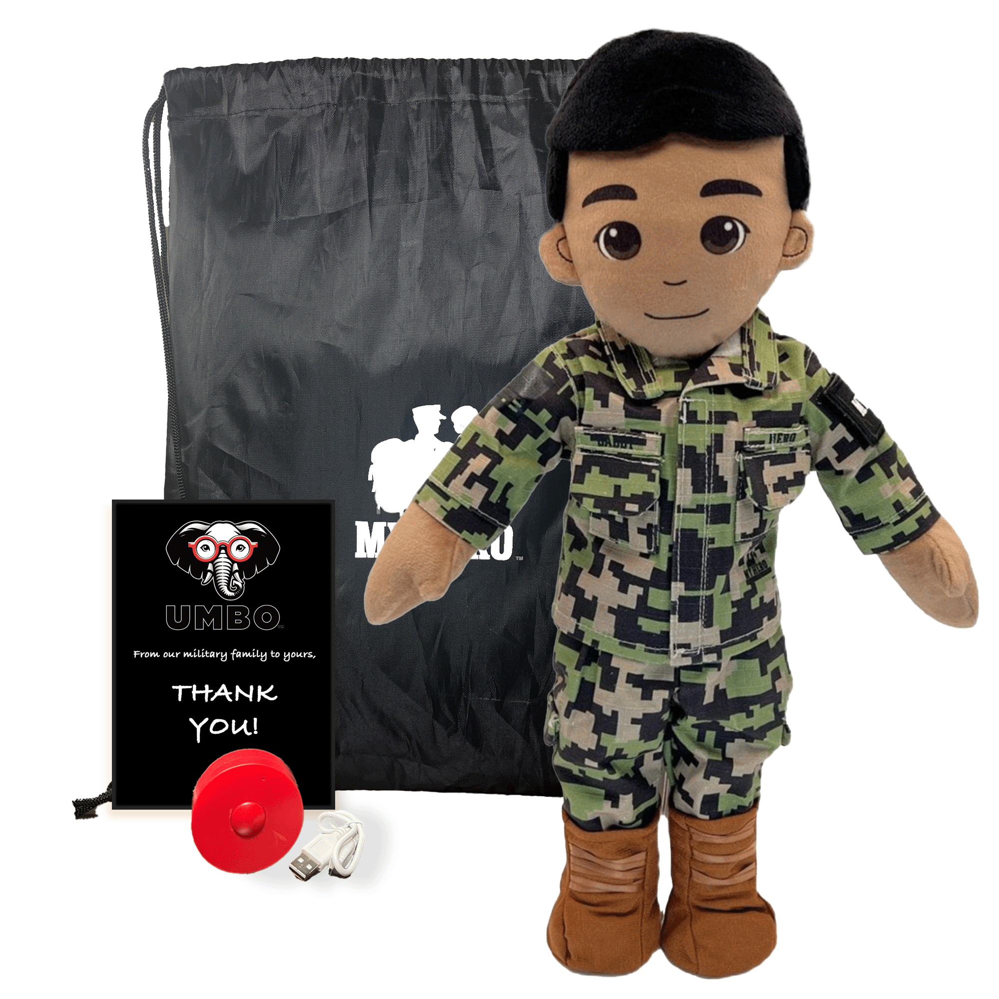 Customizable & Recordable My Hero U.S. Navy Sailor Plush Daddy Doll & Plush Mommy Deployment Doll providing comfort dolls & personalized dolls for kids