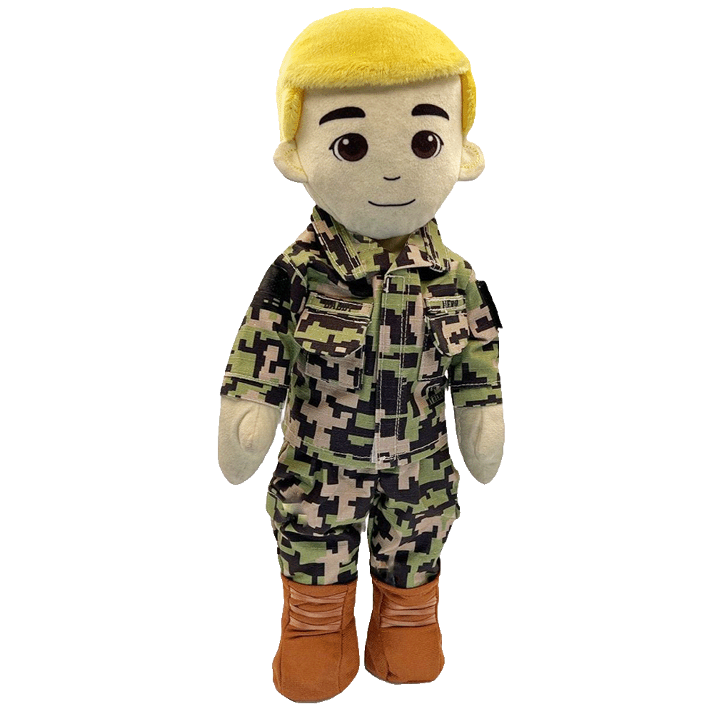 Customizable & Recordable My Hero U.S. Navy Sailor Plush Daddy Doll & Plush Mommy Deployment Doll providing comfort dolls & personalized dolls for kids