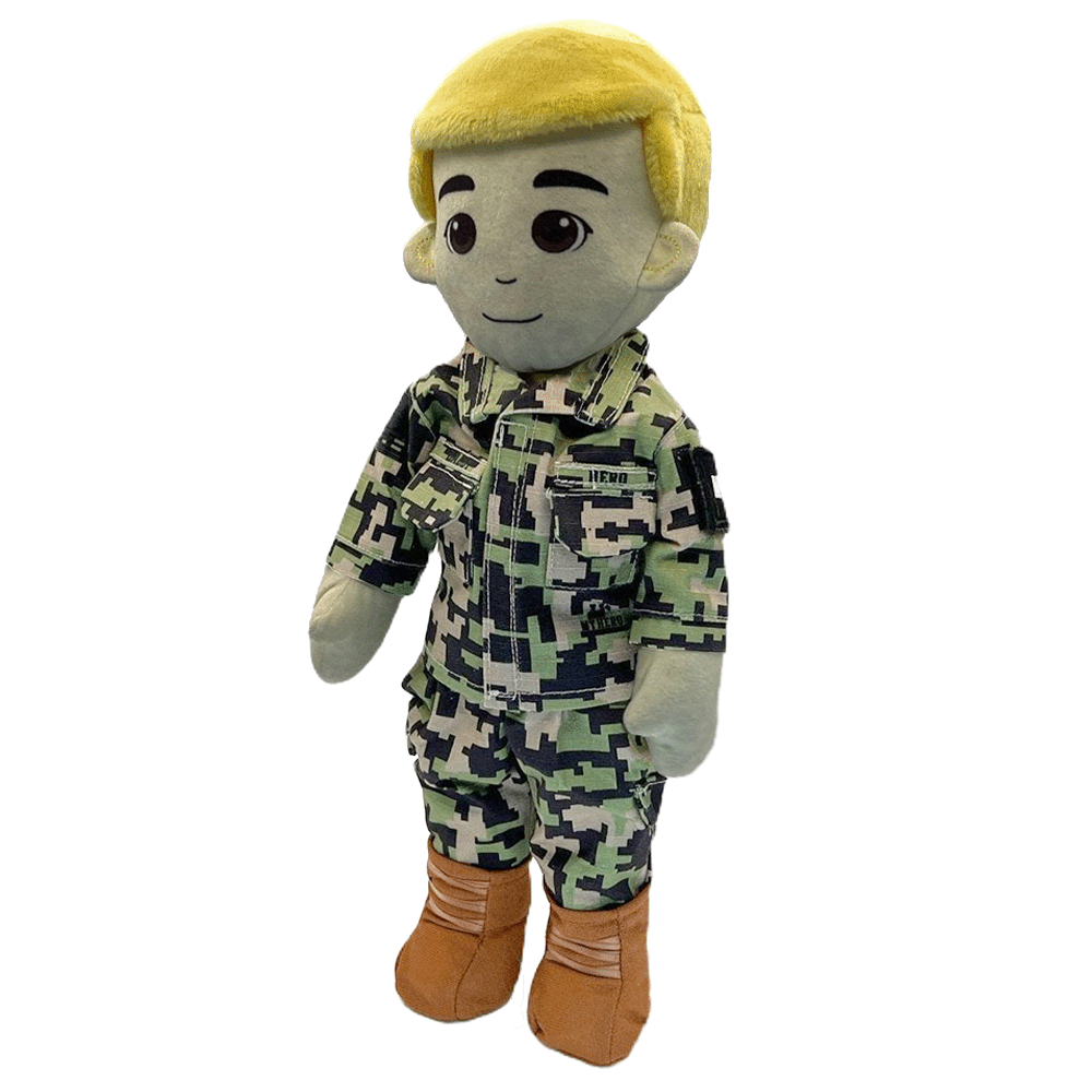 Customizable & Recordable My Hero U.S. Navy Sailor Plush Daddy Doll & Plush Mommy Deployment Doll providing comfort dolls & personalized dolls for kids