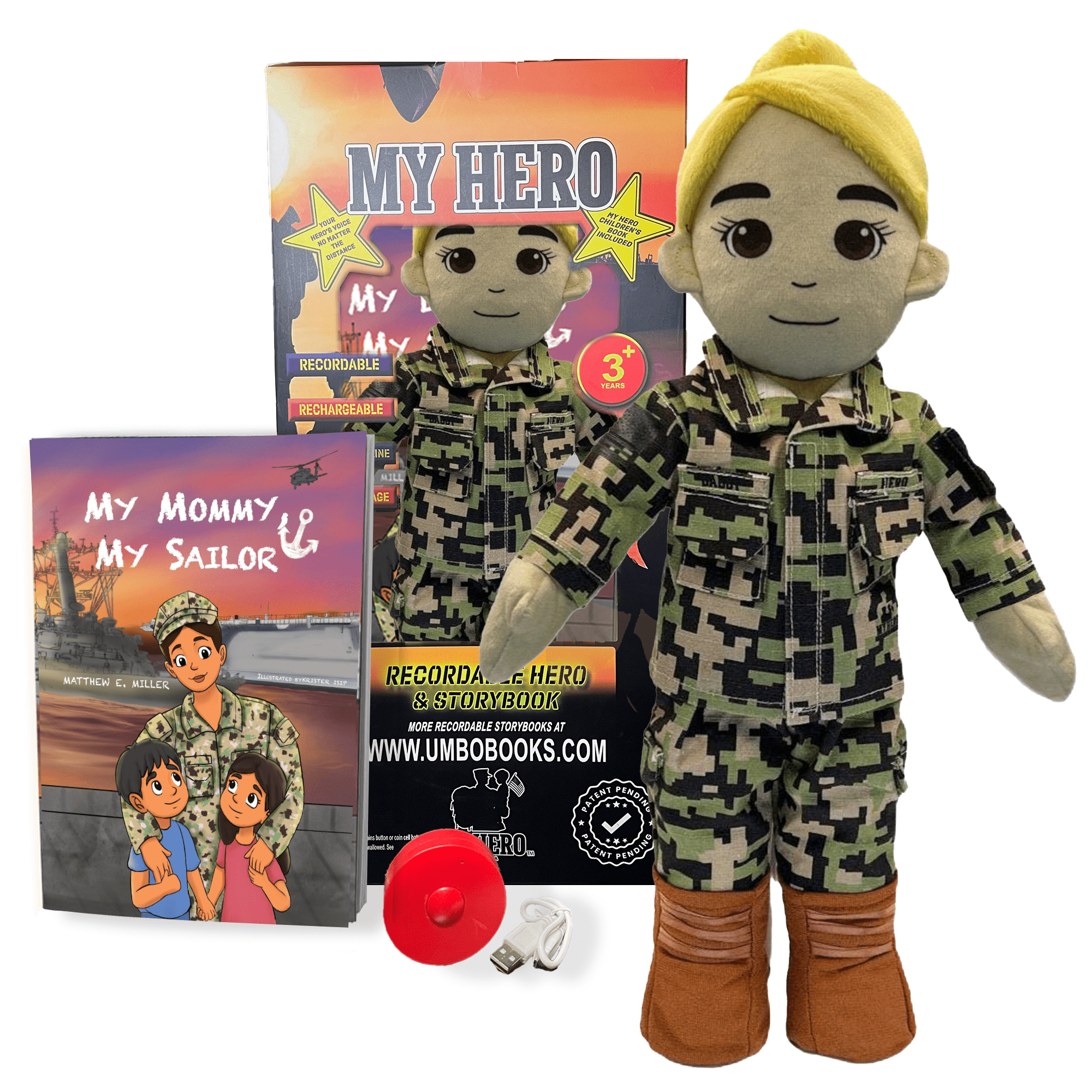 Customizable & Recordable My Hero Sailor: Navy Plush Mommy Doll - MY HERO