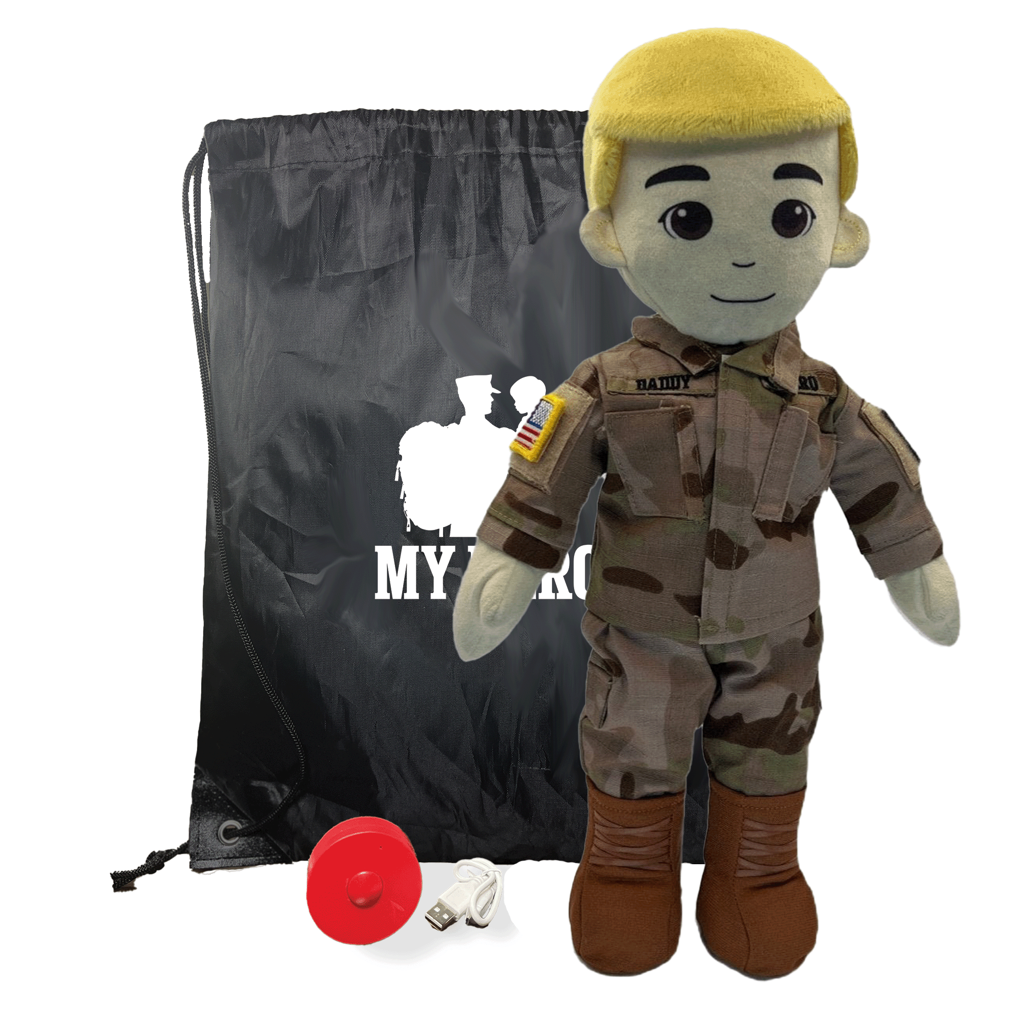 Customizable & Recordable My Hero Soldier: Plush Army Daddy Doll - MY HERO