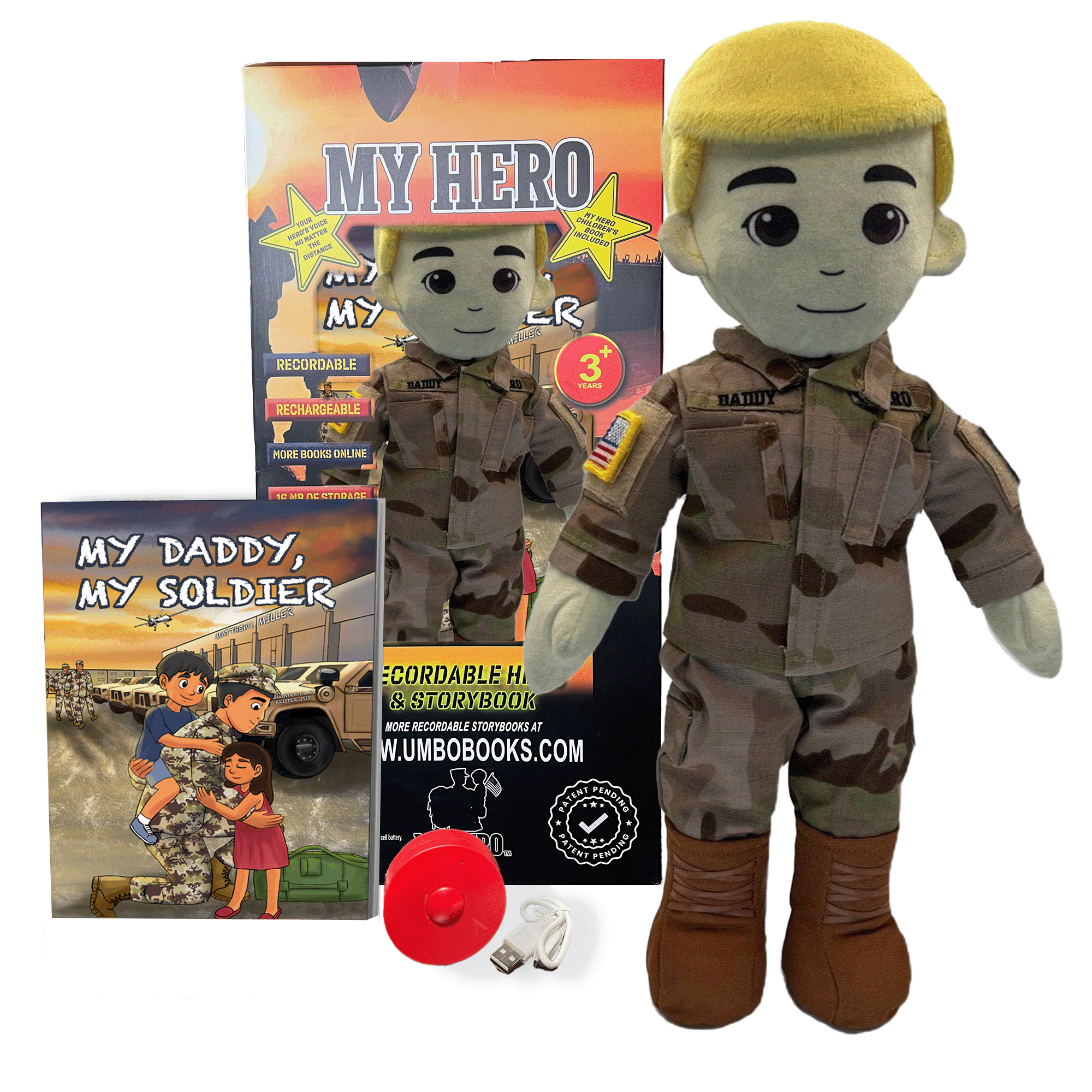 Customizable & Recordable My Hero Soldier: Plush Army Daddy Doll - MY HERO