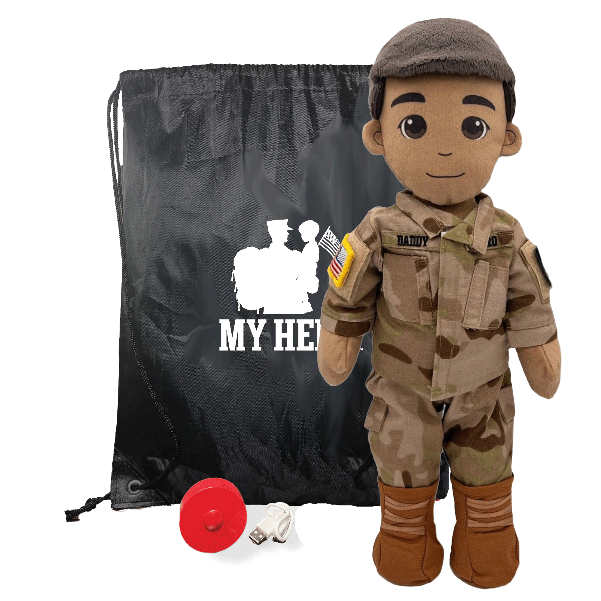 Customizable & Recordable My Hero Soldier: Plush Army Daddy Doll - MY HERO