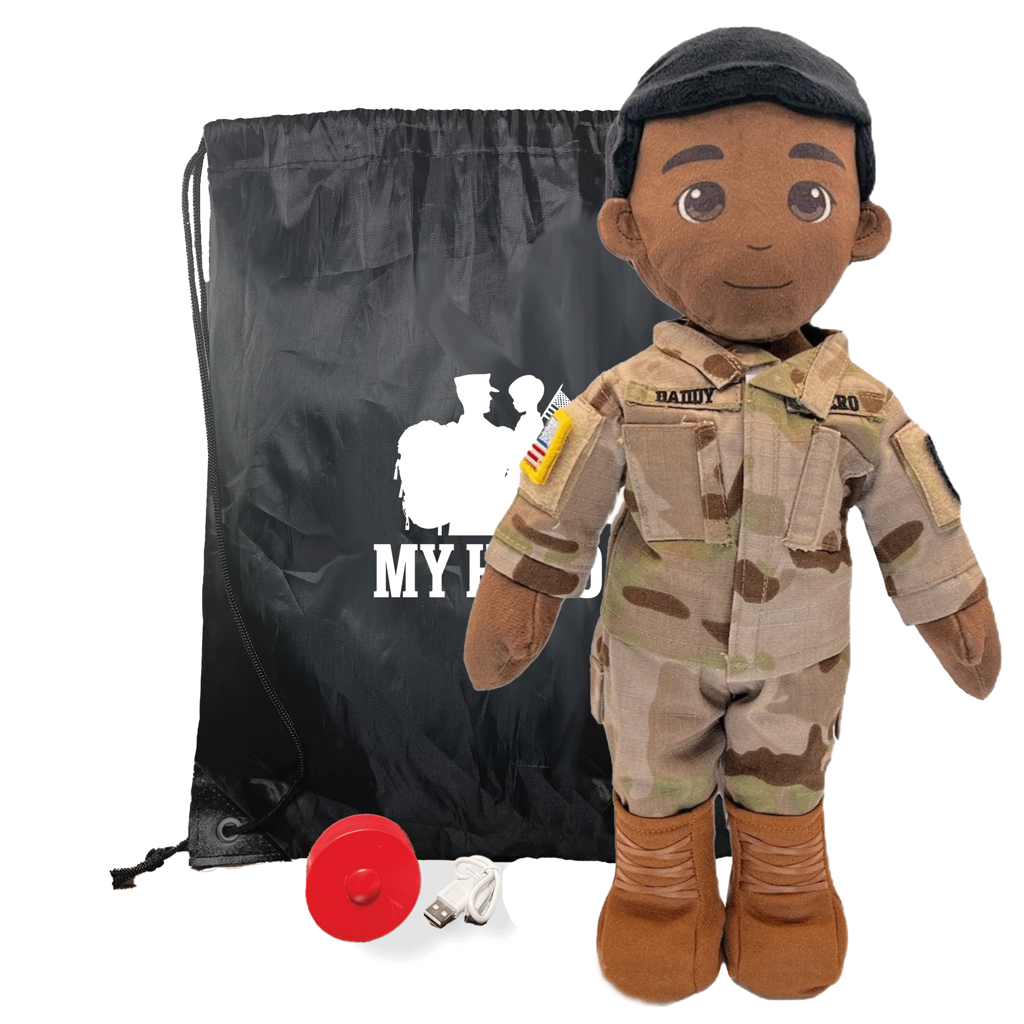 Customizable & Recordable My Hero Soldier: Plush Army Daddy Doll - MY HERO