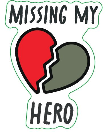 Missing My Hero Red Camo Green Sticker - MY HERO