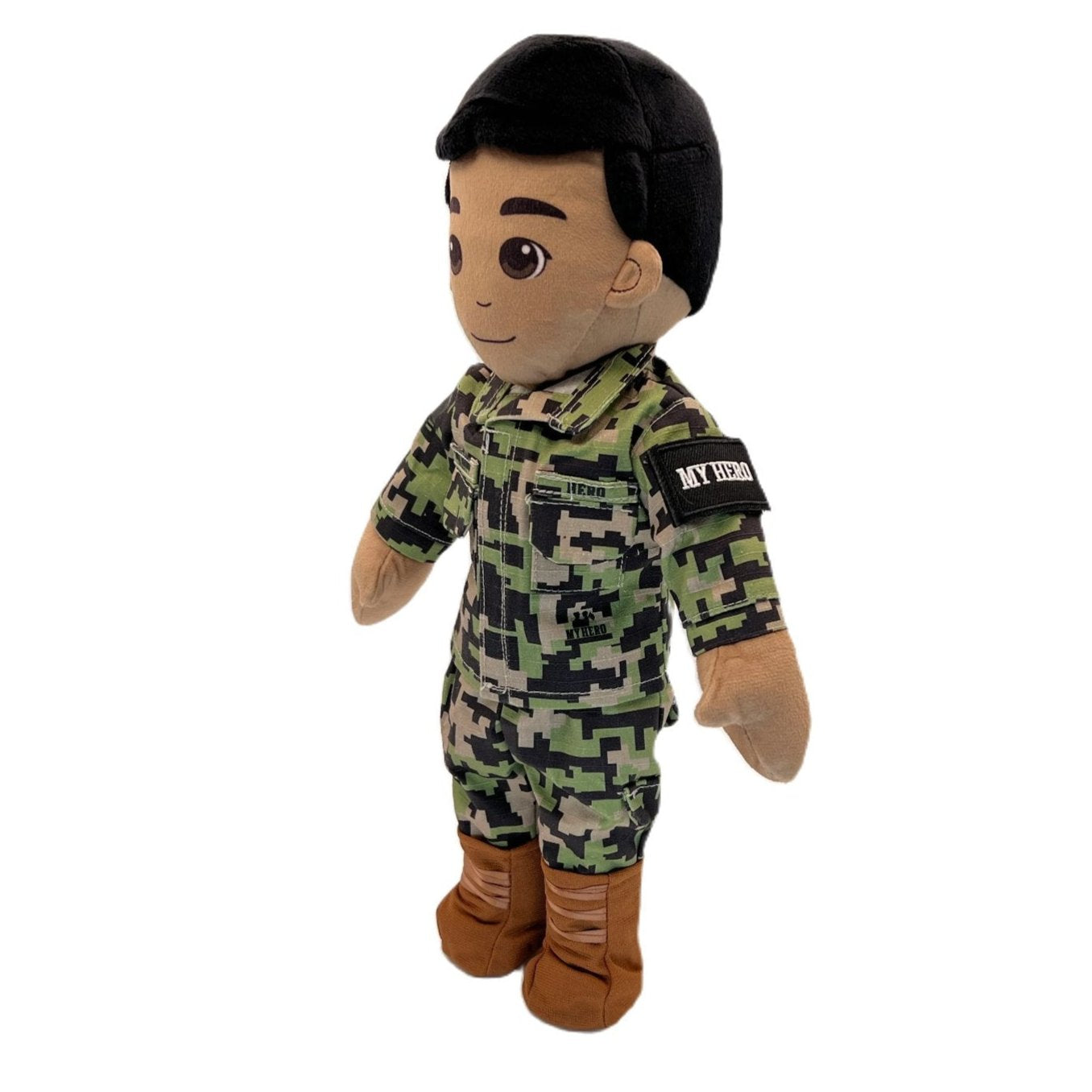 Navy Sailor Daddy doll with black hair and tan skin in NWU navy working uniform